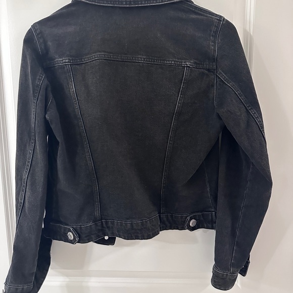 Black washed denim jacket - Picture 4 of 5